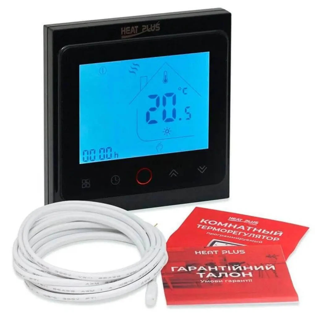Терморегулятор Heat Plus BHT-002B WI-FI сенсорный 16А черный (BHT002BWF)- Фото 2